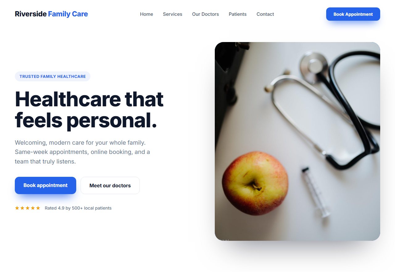 Example of a modern medical practice website built by Medika Web