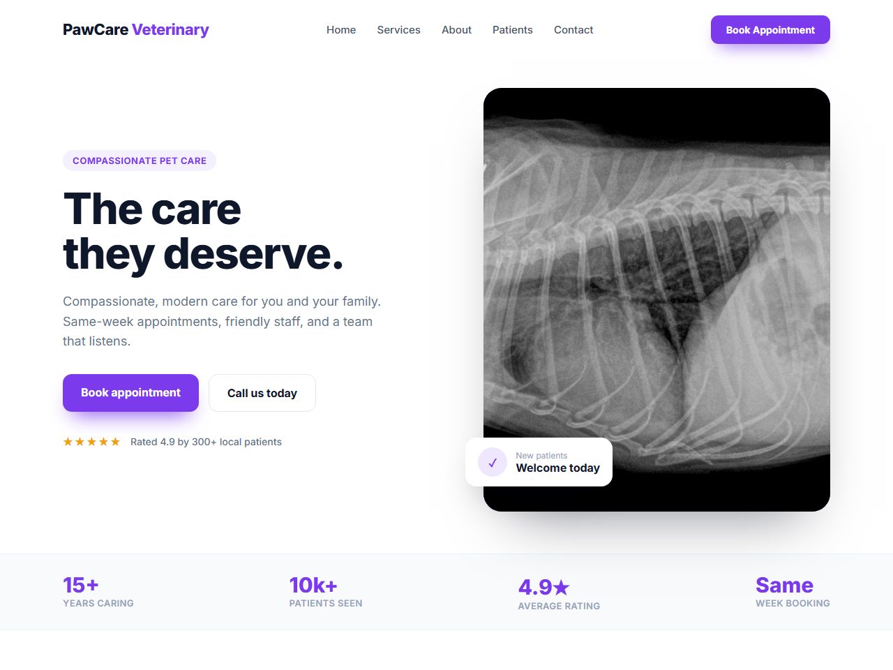 Veterinary Clinic website mockup